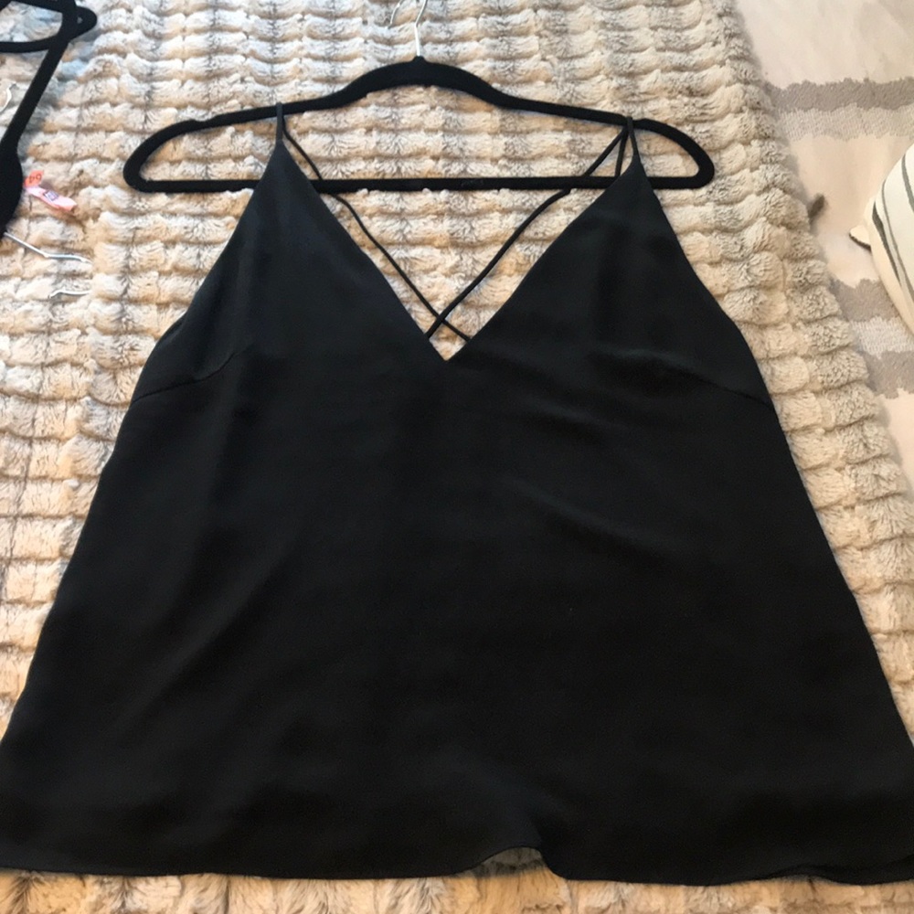 H&M black strappy tank/blouse Size 10
